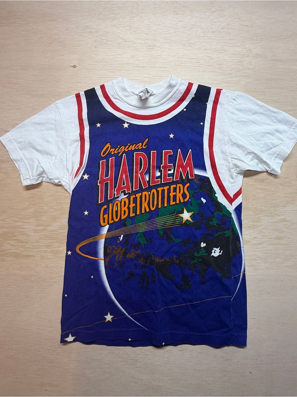 Vintage Harlem Globetrotters All-Over Print Graphic T-Shirt